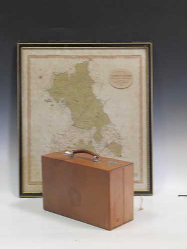 Lot 183 - A fitted pig skin leather vanity case and an...