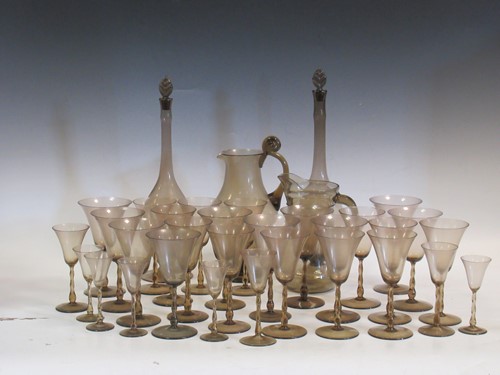 Lot 99 - Attributed to MVM Cappellin, a smoke glass...