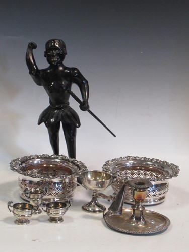 Lot 269 - Three miniature silver trophy cups, another...