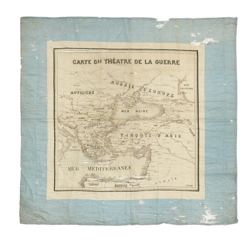 Lot 61 - A printed silk handkerchief souvenir map,...