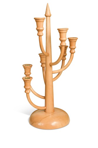 Lot 176 - A Danish beechwood candelabra in the manner of Nanna Ditzel