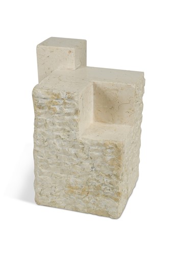 Lot 119 - A carved and polished marble brutalist sculpture