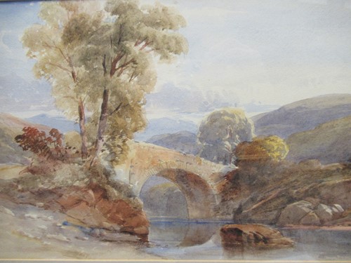 Lot 295 - William Leitch, A Bridge in the Highlands,...