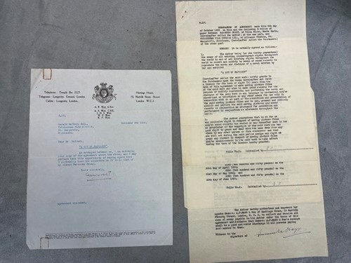 Lot 85 - ORCZY (Baroness Emmuska) Typed document signed,...