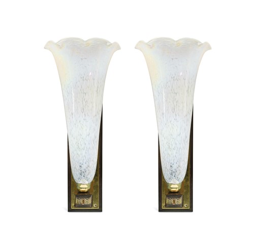Lot 253 - A pair of large American Art deco wall lights