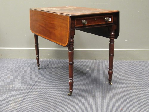 Lot 377 - A Regency mahogany and satinwood cross banded...