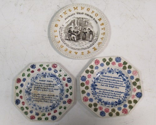 Lot 140 - Three Staffordshire plates,to include...