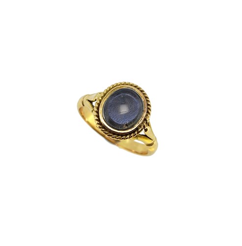 Lot 90 - A hairwork memorial ring
