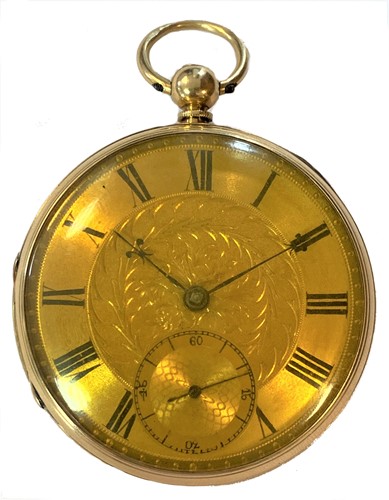 Lot 224 - James Watson, Aberdeen - A Victorian 18ct gold open-faced pocket watch