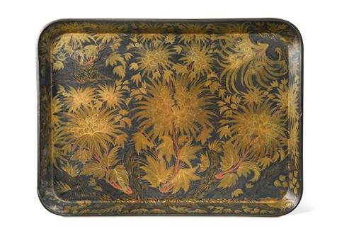 Lot 871 - A large papier maché tray by Clay of King Street, Covent Garden, circa 1820