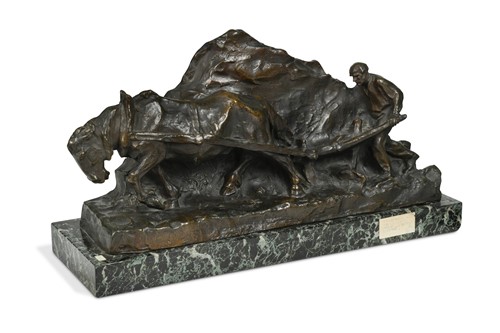 Lot 112 - Hans Müller (Austrian, 1873-1937), Ploughing