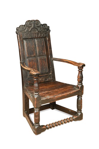 Lot 700 - An oak wainscot chair, early 18th century