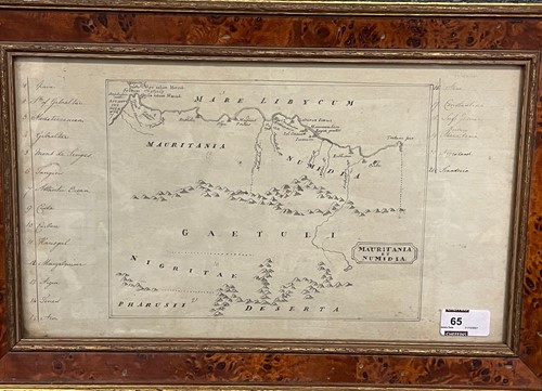 Lot 65 - Mauritania et Numidia, pen and ink map with...