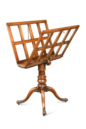 Lot 544 - A mid Victorian figured walnut folio stand
