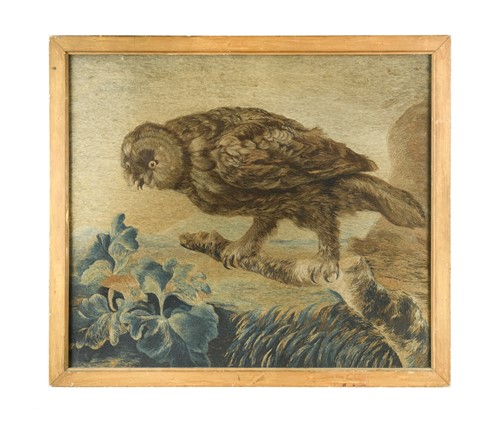 Lot 713 - Mary Linwood (1755-1845), a silkwork embroidered picture of an owl