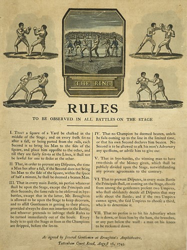 Lot 119 - Boxing. A printed broadside 'Rules to be...