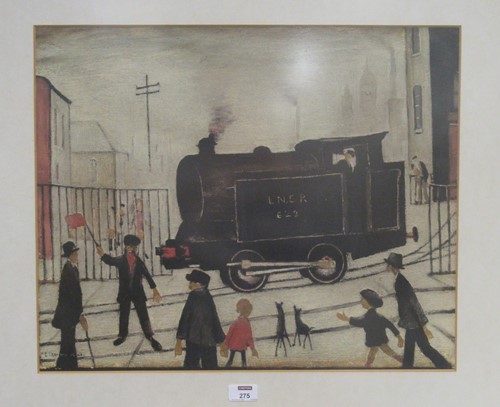 Lot 275 - After Lowry - Locomotive print, 46 x 57cm