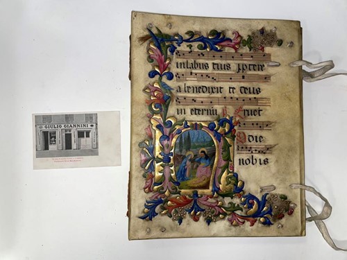 Lot 92 - An illuminated vellum covered album, early...