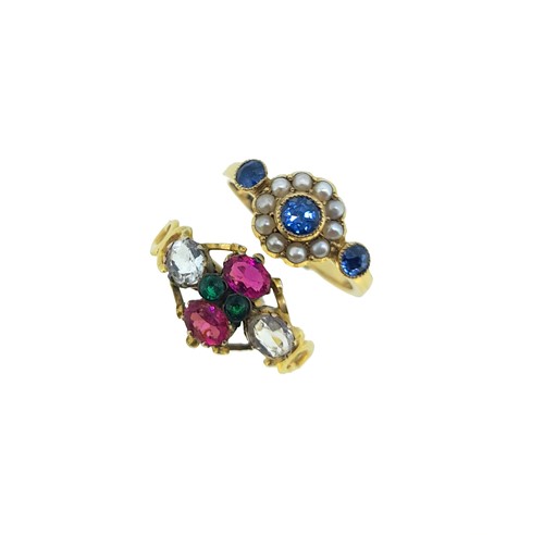 Lot 13 - Two gemset dress rings