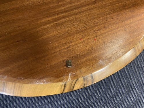Lot 251 - Attributed to Harry & Lou Epstein, an Art Deco figured walnut demi-lune cocktail cabinet, circa 1930