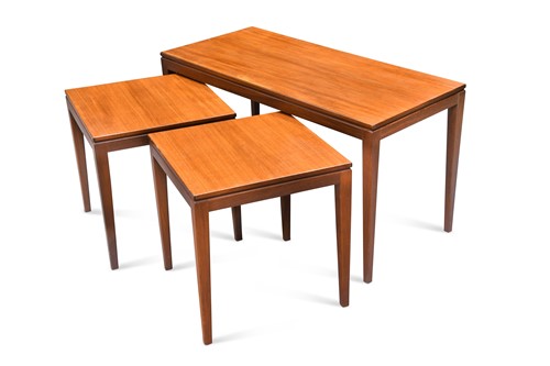 Lot 272 - A set of three Mid-Century teak tables