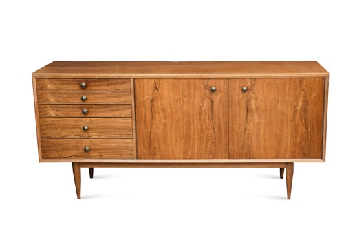 Lot 158 - A mid-century teak and rosewood sideboard
