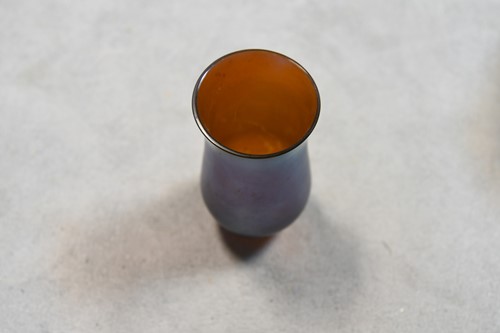 Lot 2 - Attributed to Tiffany, two miniature Favrille glass vases