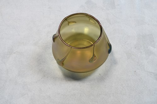 Lot 2 - Attributed to Tiffany, two miniature Favrille glass vases