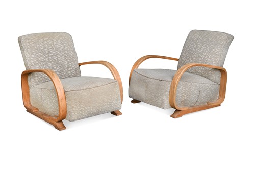 Lot 240 - A pair of Art Deco lounge chairs