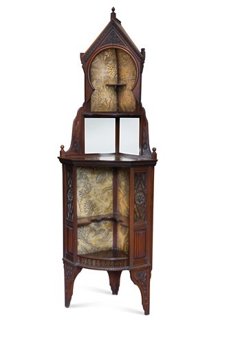 Lot 203 - A good Aesthetic movement corner cabinet