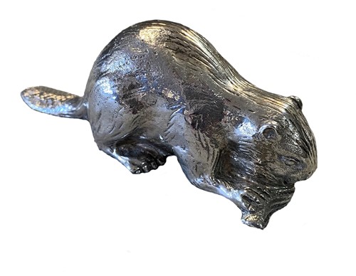 Lot 313 - A 20th century silver paperweight modelled as a beaver, mark of Garrard & Co Ltd
