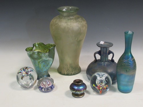 Lot 82 - Two Belgian glass paperweights, a Baccarat...
