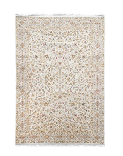 Lot 941 - A modern pale ground Kashan rug