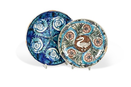 Lot 61 - Charles Passenger for William De Morgan, two Persian style shallow dishes