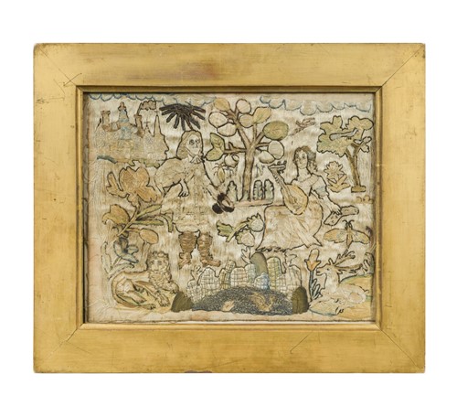 Lot 738 - A Charles II embroidered picture, late 17th century
