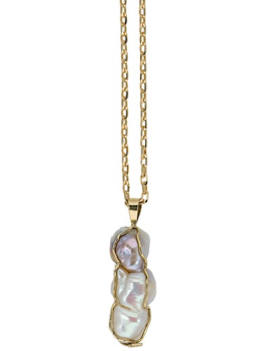 Lot 124 - A pearl pendant in an 18ct gold cage