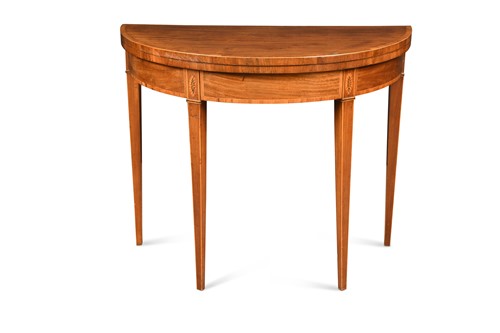 Lot 916 - A George III mahogany and cross-banded card table