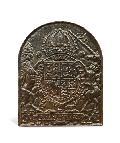Lot 754 - A cast iron fireback