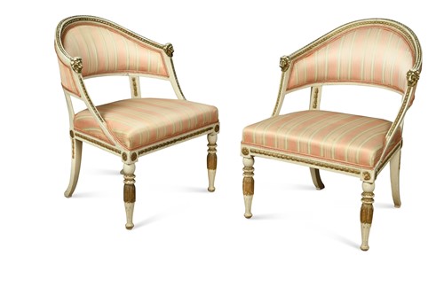 Lot 878 - A pair of Swedish chairs, early 19th century