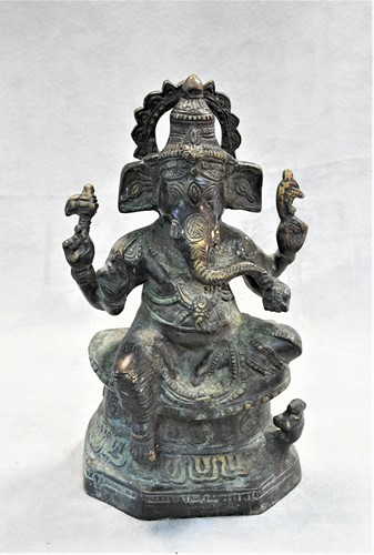 Lot 158 - A bronze Ganesh, late 19th/early 20th century