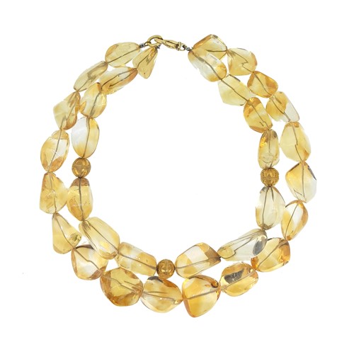 Lot 1 - A double row of citrine beads