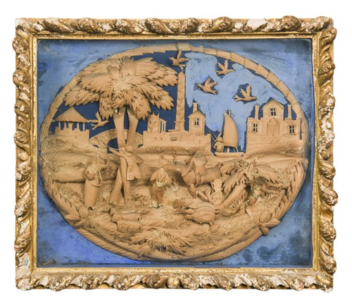 Lot 718 - A Dutch cut paper diorama 'Bavelaar', late 18th century