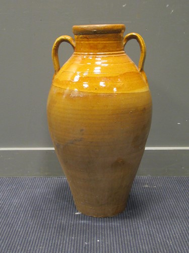 Lot 117 - A large pottery two-handled amphora vase...