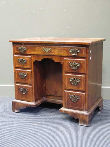 Lot 504 - An 18th century walnut kneehole desk 73 x 81 x...