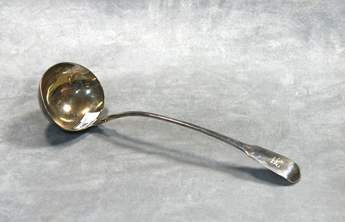 Lot 393 - A George IV silver soup ladle