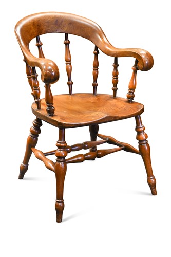 Lot 967 - A Stewart Linford yew and elm captain's chair