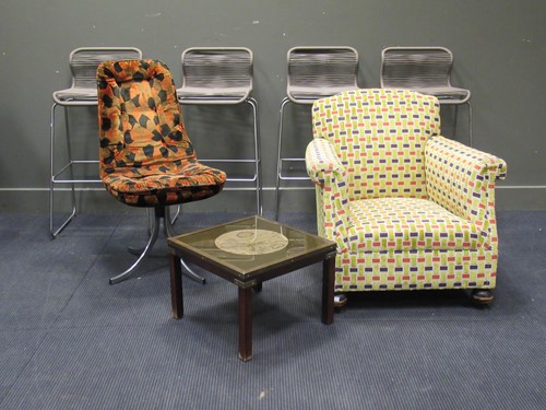 Lot 426 - A set of four contemporary bar stools,...