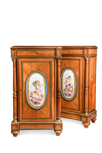 Lot 888 - A pair of French Louis XVI style kingwood and gilt metal mounted cabinets, circa 1900