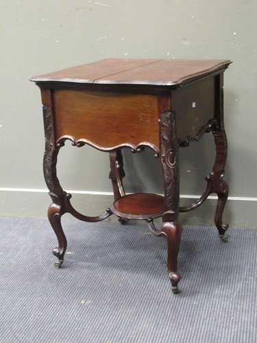 Lot 445 - An Edwardian mahogany drinks table, the...