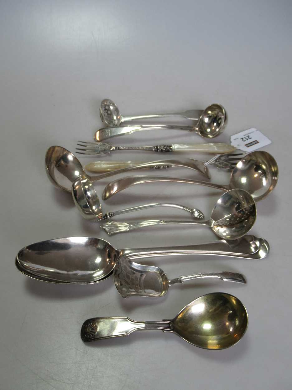 Lot 212 - A collection of interesting silver flatware